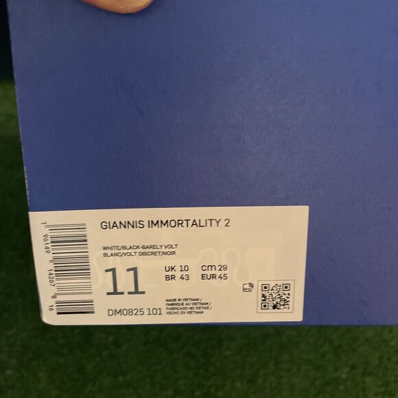 Nike Giannis Immortality 2 white/black barely volt DM0825 101 - Men's Size 11 - Picture 9 of 9